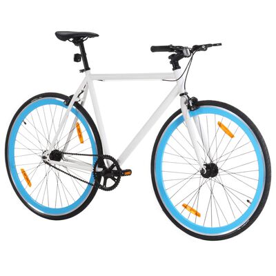 vidaXL Fiksuotos pavaros dviratis, baltas ir mėlynas, 700c, 51cm