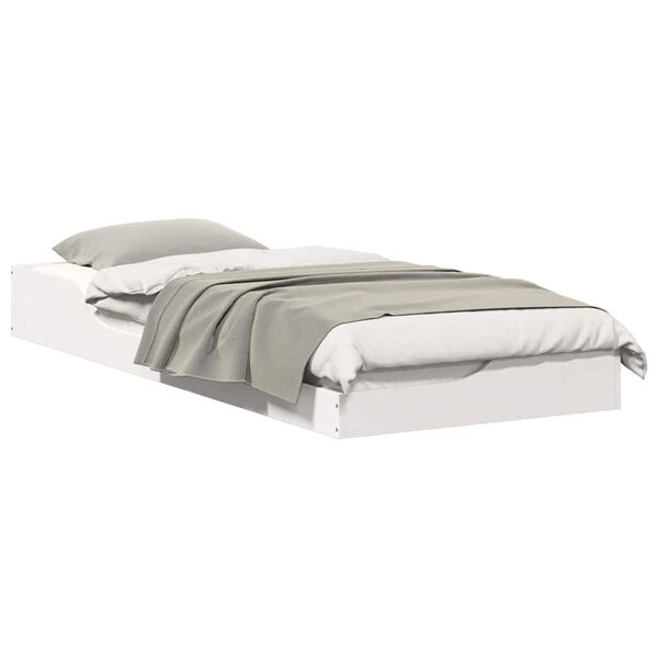 vidaXL Lovos rėmas Balta 80 x 220 cm Kietos pušies mediena