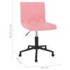 vidaXL Pasukamos valgomojo kėdės, 2vnt., rožinės spalvos, aksomas
