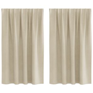 vidaXL Užtemdymo užuolaidos 2 pcs Kreminė 140 x 140 cm Aksomas