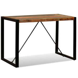 vidaXL Valgomojo stalas, perdirbtos medienos masyvas, 120cm