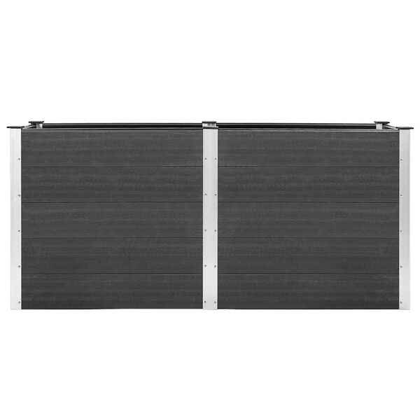 vidaXL Auk&scaron;tas sodo lovelis, pilkos spalvos, 200x50x91cm, WPC