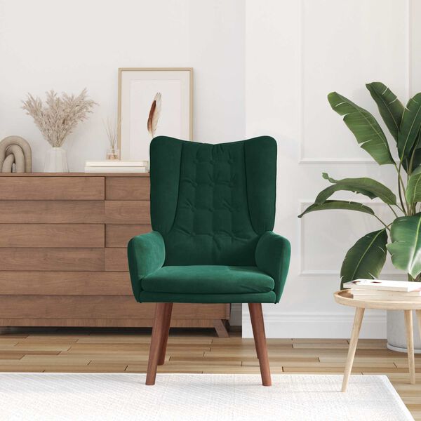 vidaXL krėslas Tamsiai žalia 63 x 67 x 94 cm Aksomas