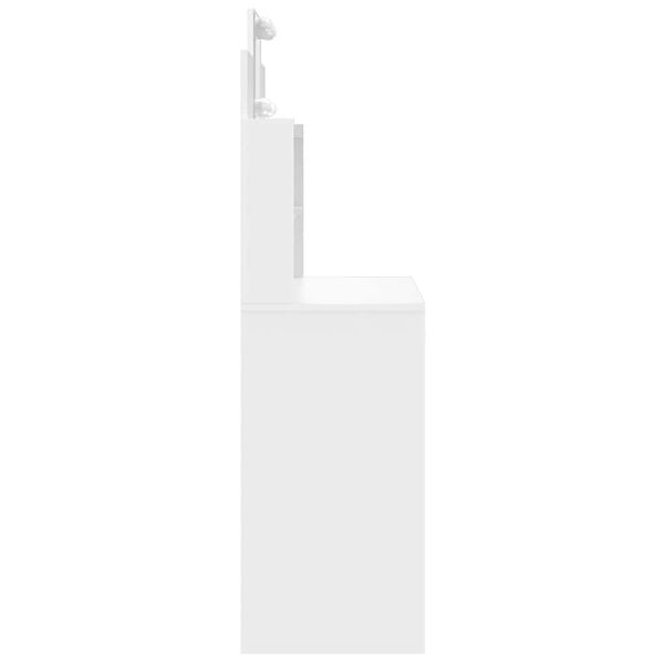 vidaXL Kosmetinis staliukas su LED lemputėmis, baltas, 96x40x142cm