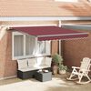 vidaXL Automatinė i&scaron;traukiama markizė su LED, bordo spalvos, 300x250cm