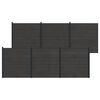 vidaXL Tvoros rinkinys 6 vnt. 1045 x 186 cm WPC ir aliuminis Juoda