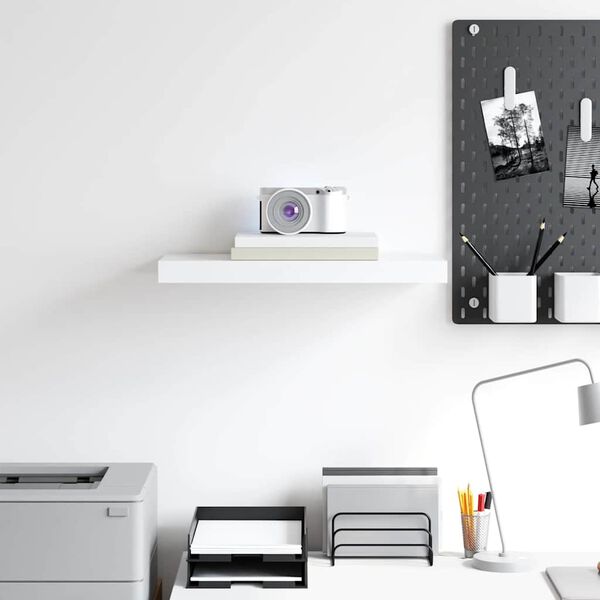 vidaXL Pakabinama sieninė lentyna, baltos spalvos, 50x23x3,8cm, MDF