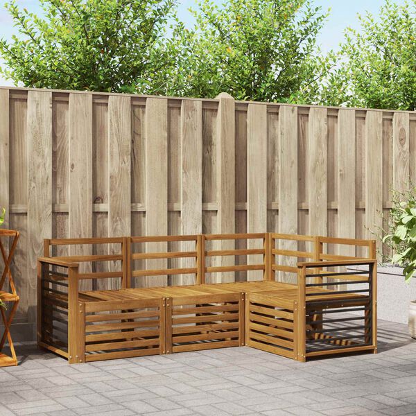 vidaXL Sofų komplektai 4 pcs Natūrali Kietos akacijos mediena