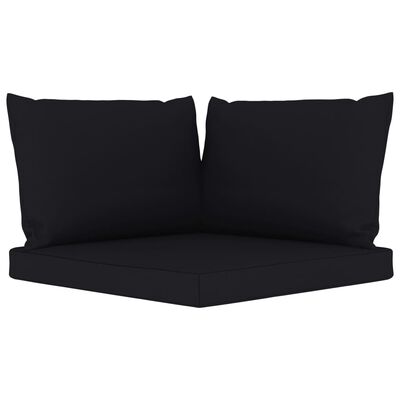 vidaXL Keturvietė sodo sofa su juodos spalvos pagalvėlėmis