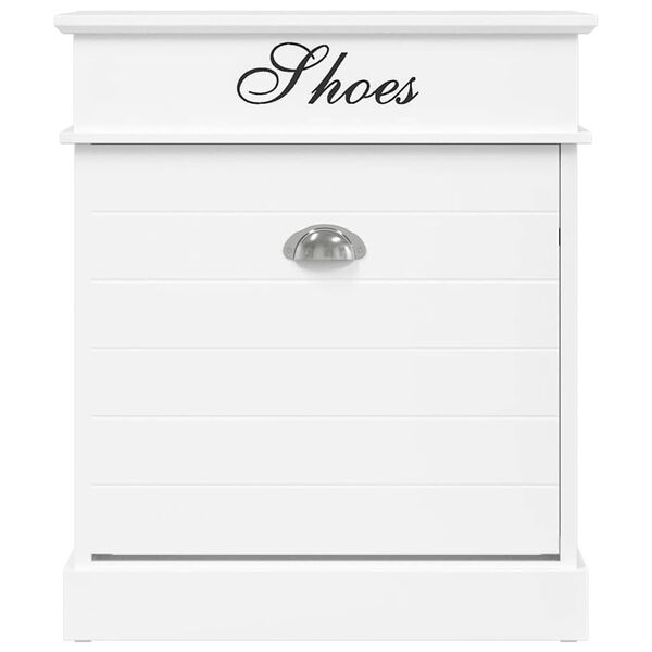 vidaXL Spintelė batams, baltos sp., 50x28x58cm, paulovnijos mediena