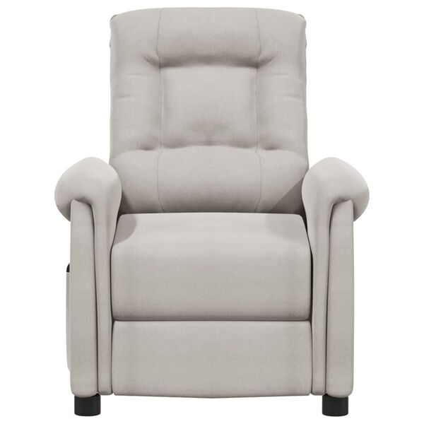 vidaXL Elektrinis masažinis krėslas, šviesiai pilkas, audinys