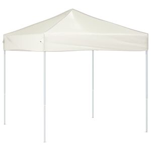 vidaXL Sulankstoma proginė palapinė, kreminės spalvos, 2x2m