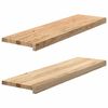 vidaXL Palangės, 2 vnt, 90x25x2 cm, neapdorotas ąžuolo medienos
