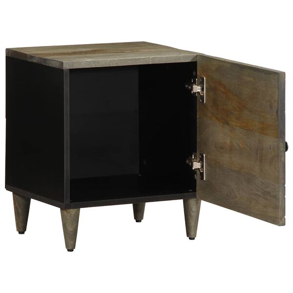 vidaXL Spintelės prie lovos 2 vnt &scaron;viesiai pilka medžio masyvo mango