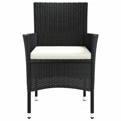 vidaXL Sodo kėdės su pagalvėlėmis, 4vnt., juodos spalvos, poliratanas