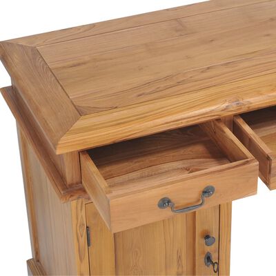 vidaXL Vadovo stalas, 140x50x76cm, tikmedžio medienos masyvas