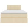 vidaXL Lova su daiktų laikymo vieta ir LED Kremas 120 x 200 cm audinys