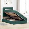 vidaXL Lova su daiktų laikymo vieta ir LED Tamsiai žalia 120 x 200 cm