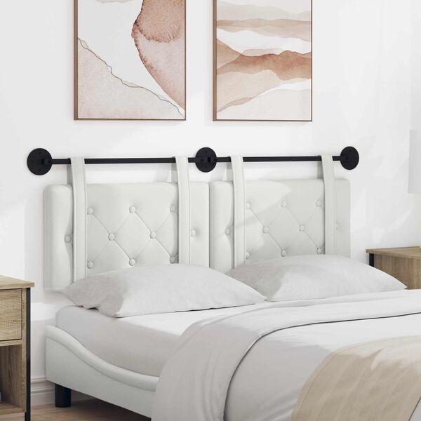 vidaXL Kabantysis galvūgalis Baltas 130 x 55 x 5 cm Dirbtinė oda