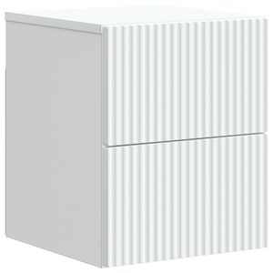 vidaXL Sieninis naktinis staliukas su stalčių Balta 33 x 34,5 x 40 cm