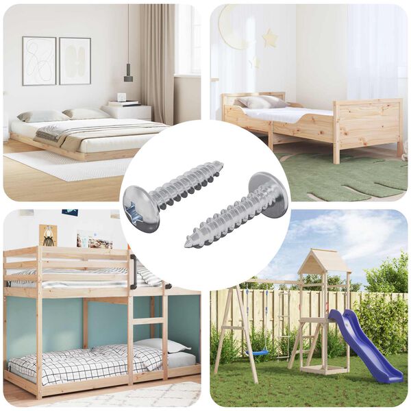 vidaXL Mediniai varžtai 2 pcs Sidabro M4 x 20 mm Plienas