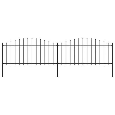 vidaXL Sodo tvora su iečių viršug., juoda, (0,5-0,75)x3,4m, plienas