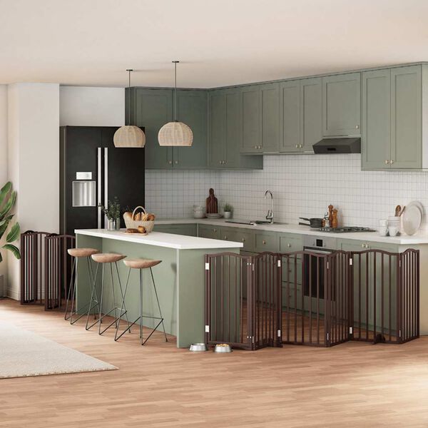 vidaXL Varteliai &scaron;unims su durimis, 15 segmentų, rudi, 750cm, tuopa