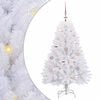 vidaXL Dirbtinė Sulankstoma Kalėdų Eglutė Balta 120 cm PVC ir Plienas