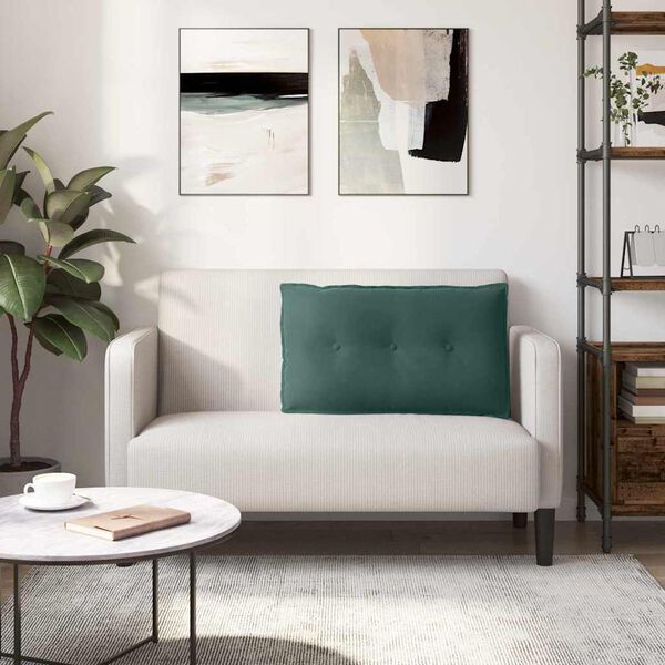 vidaXL Apsaugos Pagalvė Tamsiai žalia 80 x 50 cm Kordūrinis audinys