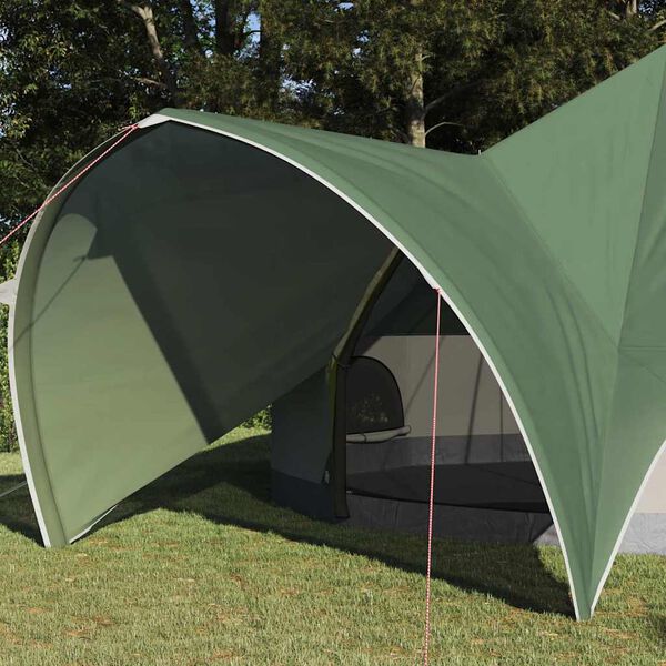vidaXL Teepee palapinė su stogu Žalia ir Pilka 600 x 600 x 347 cm