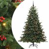 vidaXL Dirbtinė Kalėdų eglutė Žalia 210 cm PVC ir Metalas ir Plastikas