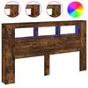 vidaXL LED galvūgalis, dūminio ąžuolo, 180x18,5x103,5cm, mediena