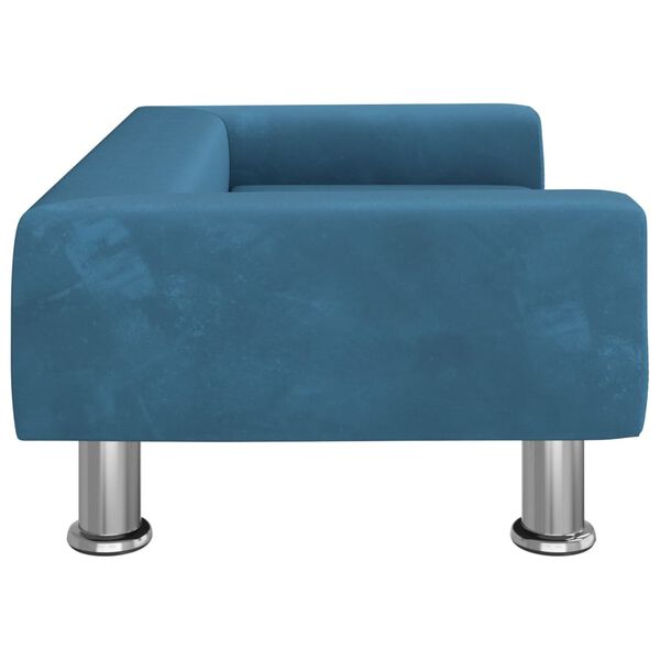 vidaXL Vaikiška sofa, mėlynos spalvos, 70x45x26,5cm, aksomas
