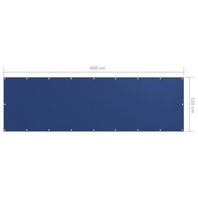 vidaXL Balkono pertvara, mėlynos spalvos, 120x400cm, oksfordo audinys