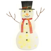 vidaXL Kalėdų dekoracija sniego senis, 90cm, prabangus audinys, LED
