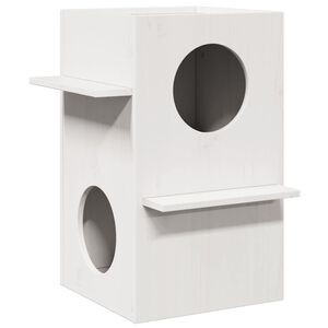 vidaXL Cat House White 43x43x60 cm medžio masyvo pu&scaron;is