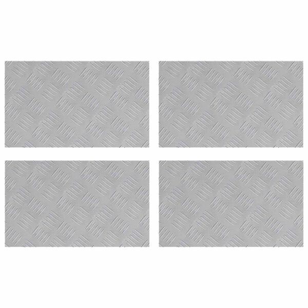 vidaXL Laiptų danga Stačiakampio 4 pcs Sidabro 50 x 30 cm Aliuminis