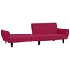 vidaXL Dvivietė sofa-lova, raudonojo vyno spalvos, aksomas