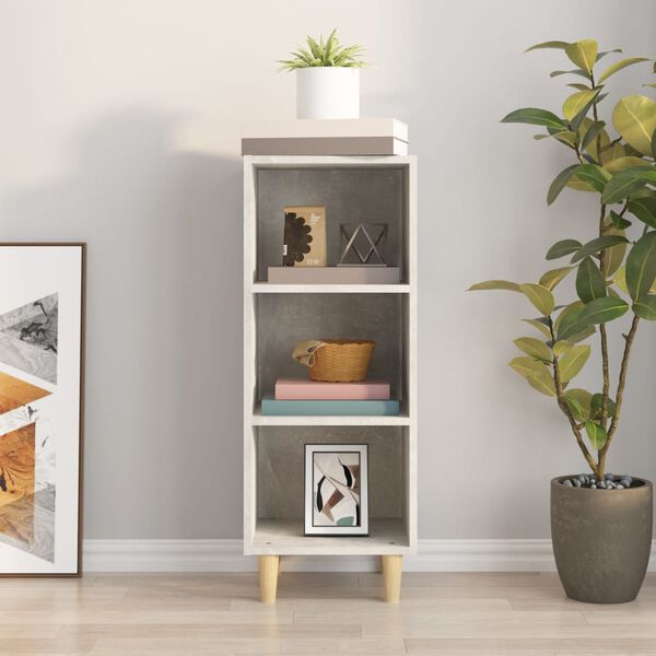 vidaXL &Scaron;oninė spintelė, betono pilka, 34,5x32,5x90cm, apdirbta mediena