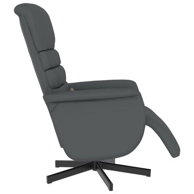 vidaXL Atlošiama masažinė kėdė su pakoja, pilkos spalvos, dirbtinė oda