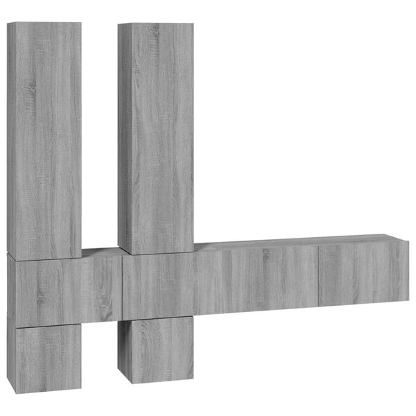 vidaXL Sieninė televizoriaus spintelė, pilka ąžuolo, apdirbta mediena