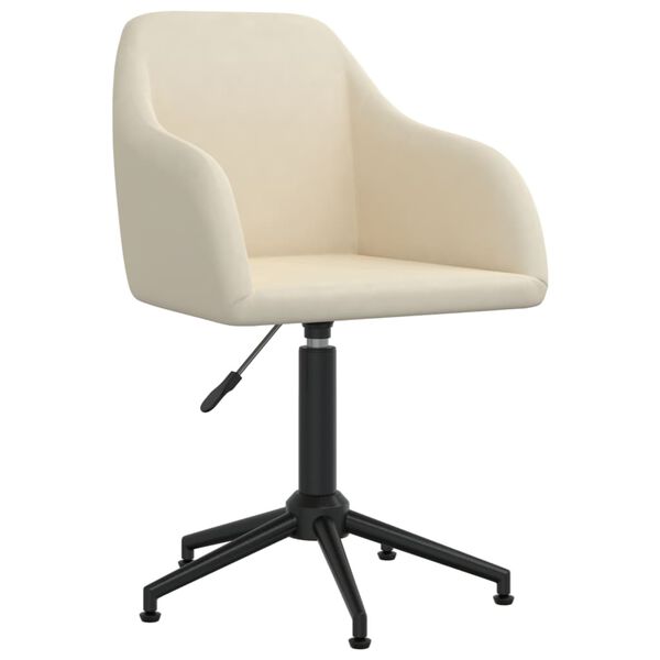 vidaXL Pasukamos valgomojo kėdės, 6vnt., kreminės spalvos, aksomas