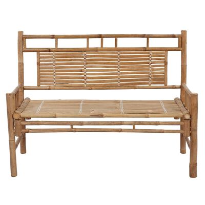 vidaXL Sodo suoliukas su pagalvėle, 120cm, bambukas (41504+314081)