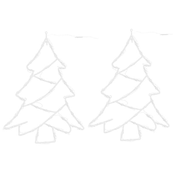 vidaXL Kalėdiniai žibintai Kalėdų eglutės siluetas 2 vnt 50 LED
