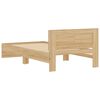 vidaXL Lovos rėmas su galvūgaliu ir LED lemputėmis, ąžuolo, 100x200cm