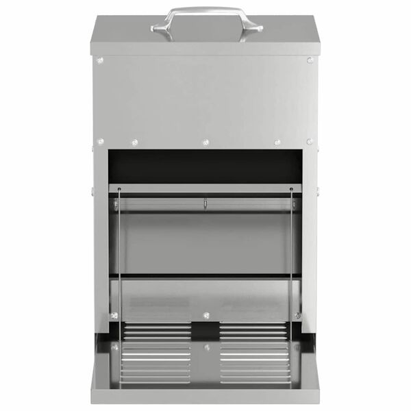 vidaXL Vištų treadle šėrykla Sidabro 25 x 42 x 40 cm Cinkuota plienas