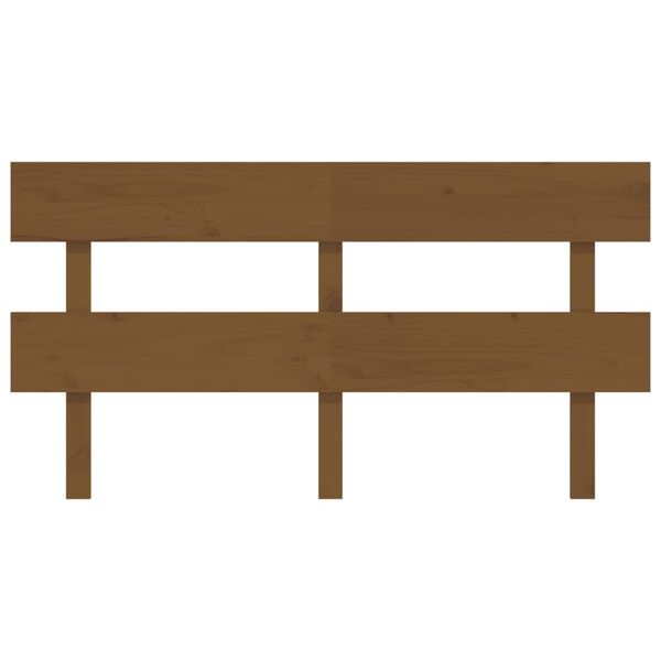 vidaXL Lovos galvūgalis, medaus rudas, 154x3x81cm, pu&scaron;ies masyvas