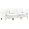 vidaXL Modulinė sofa su laikymo vieta 3 vnt. Balta Audinys