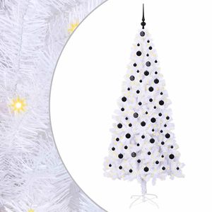 vidaXL Dirbtinė Kalėdų eglutė su 300 LED Balta 210 cm PVC ir Plienas