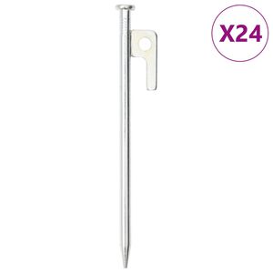 vidaXL Palapinės kai&scaron;čiai, 24vnt., 20cm, skersmuo 9mm, plienas